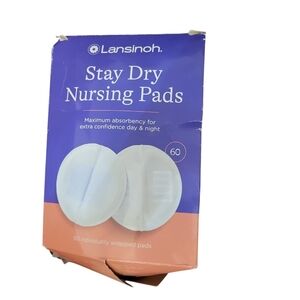 Lansinoh Stay Dry Disposable Nursing Pads for Breastfeeding, 60 Count